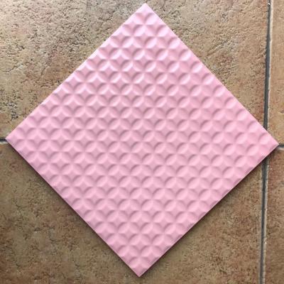 China Modern Design Anti Slip Pink Bathroom And Kitchen Ceramic Floor Tile 300x300mm for sale