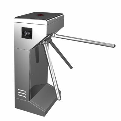 China 304 stainless steel security access control communication connect semi-automatic stainless steel barrier gate tripod turnstile gate for sale