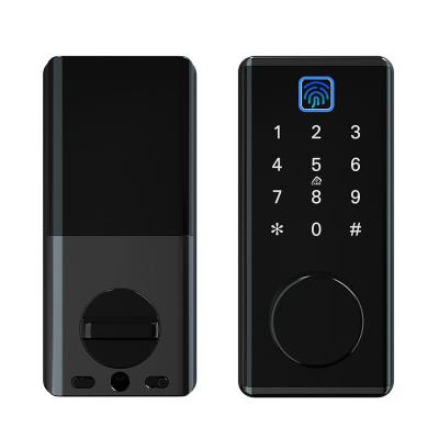 China Fingerprint TTT Door App Fingerprint Locker Key Lock Zinc Alloy Single Deadbolt Smart Security Bolt Lock for sale