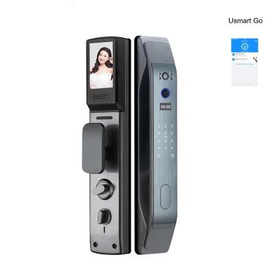 China Tuya App Digital Electronic Fingerprint Remote Control Zinc Alloy Password Smart Door Lock With Camera for sale