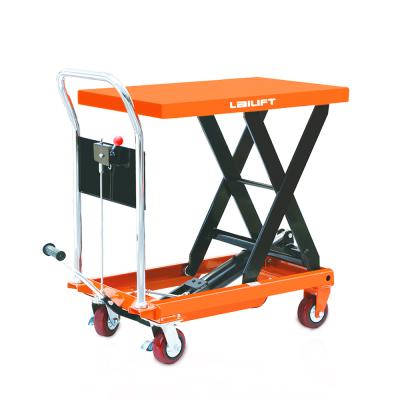 China Mobile Manual Hydraulic Lift Trolley Material Handling Equipment 500KG Scissor Lift Table for sale