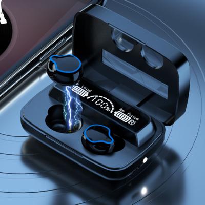 China tws 5.1 Mah Battery Earphone 3500 Version Flashlight Mirror Earphone M9 Earbuds Waterproof With LED Display Auriculares for sale