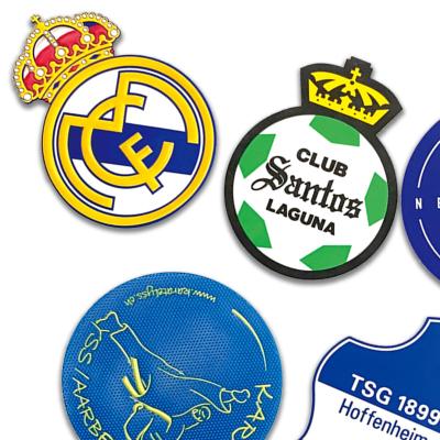 China Washable High Frequency Silicone TPU Label Heat Transfer Patch Round Silicone 3d Patch Club Sports Patch for sale