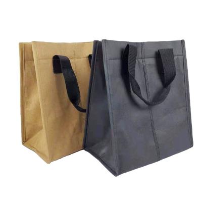 China 2022 Wholesales Recycled Tyvek Folding Kraft Paper Waterproof Eco-friendly Lunch Bag Custom Design Lunch Cooler Bags for sale