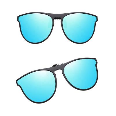 China 2021 Wholesale Custom Logo Chip Free Sample Blue Glass UV400 Fixing Polarized Glasses Sunglasses Clip On for sale