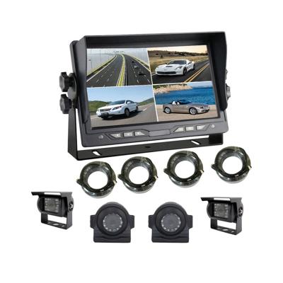 China Heavy Duty Vehicles Such As Buses 7 Inch 4CH Quad Monitor Reversing View System Slot Car Monitor Backup System For Bus Truck Trailers for sale