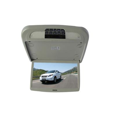 China Mini 13.3 Inch Bus Monitor Flip Uncell Mount Remote Control Roof Down Car Overhead Monitor with USB/SD/MP5/HDMI for sale