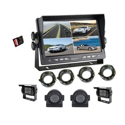 China Waterproof Heavy Duty Vehicle AHD Monitor Support 4CH 128G Card Split Quad 7Inch Mobile Monitor rearview car dvr system for sale