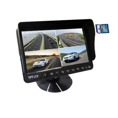 China Waterproof AHD Heavy Duty Vehicle Monitor Support 128G 4Ch Card Slot Quad Sacreen 9Inch Car DVR Monitor Backup Reverse System for sale