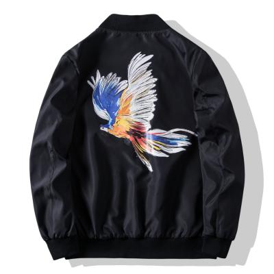 China Customized Colorful Waterproof Jacket Men Eagel Print Black Jacket For Men Bomber Jackets 2021 for sale