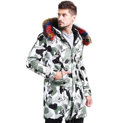 China YAJIANUO Anti-wrinkle custom made parkas long for mens style windproof colorful furry medium coat winter jacket mens military camouflage parka for sale