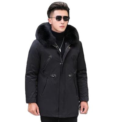 China New Design Windproof Parka Custom Made Detachable Coat Rabbit Fur Hooded Detachable Coat Winter Jacket Anti-Wrinkle Parka Men's Long Parka Windproof Parka for sale