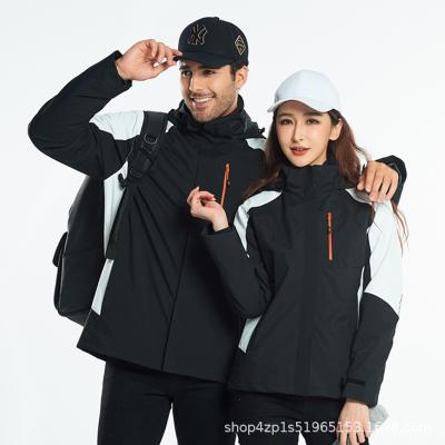 China QUICK DRY jackets three-in-one detachable two-piece custom couple plus thick breathable velor mountaineering outdoor clothing new for sale