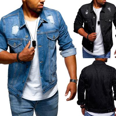 China QUICK DRY custom made jeans jacket men European size ripped denim jackets men's denim jacket for sale