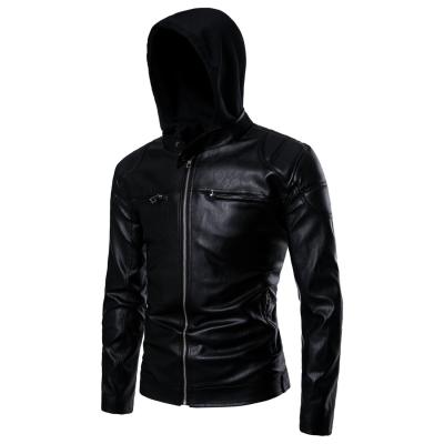 China Waterproof Outdoor Cold Proof Hooded Punk Motorcycle Boutique Leather Jacket Jacket For Men for sale