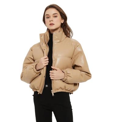 China QUICK DRY Custom Jacket Women Short Ins PU Padded Jacket For Women for sale