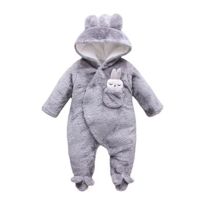 China Custom made winter baby romper winter style baby clothes footies baby rompers plaid baby romper for sale