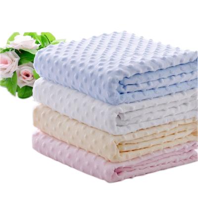 China PORTABLE Sublimation Baby Fleece Double Layer Soft Baby Minky Dot Fleece Blanket Material for sale