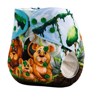 China Printed Baby Pocket Cloth Diaper Wholesale Washable Reusable One Size for sale