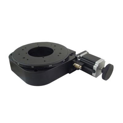 China Aluminum Heavy Loading Motorized Rotation Stage Connect Controller Easily (movement diameter 200mm with 90mm through hole) for sale