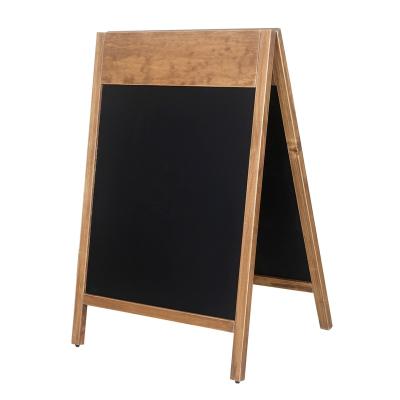 China Classic Snap Display A Frame Signs Cork Poster Board Wooden Natural Chalkboard With Folding Stand Small Movable Chalkboards for sale