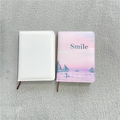 China Cheap Gift Blanks Craft A5 A6 Notebook Diary Printing PU Leather Cover Faux Leather Sublimation A6 Blank Journals For DIY Printing for sale