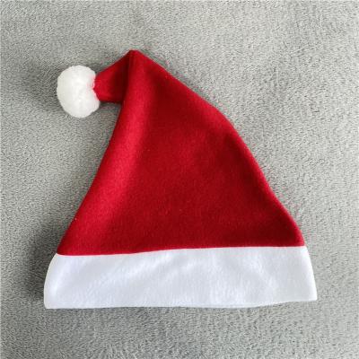 China DIY Velvet Heat Press Masks Sublimation Velvet Unisex Wholesale Stocked Red And White Santa Hats For Heat Press Printing for sale