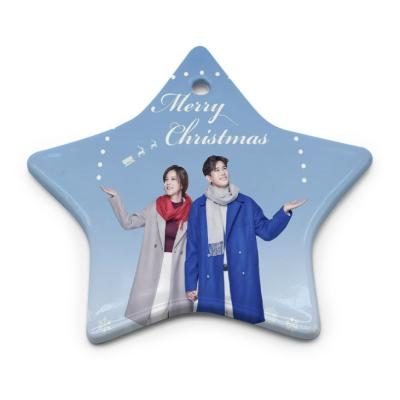 China Popular Christmas Gift Wholesale 3 Inch Blank White Sublimation Round Christmas Ornaments Christmas Ornaments For DIY Printing for sale