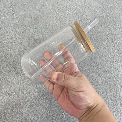 China 12oz 16oz DIY Tumbler Mugs Unbreakable Sustainable Beer Soda Beer Can Empty Glasses With Lid And Bamboo Straw for sale