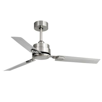 China Single Smart Household Stainless Steel Metal Body 48 Inch Ceiling Fan Without Light for sale