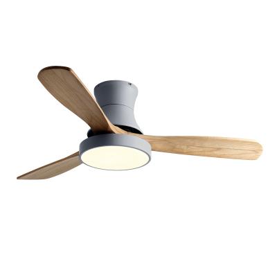 China Copper+Metal+ wood best quality 48 inch wood fan with light natural paulownia wood blades 30w led ceiling fan for sale