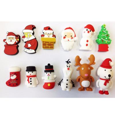 China Card Christmas Gift PVC USB Drive Memory Stick Pendrive Santa Claus /Snowman/Glove/Socks/ for sale