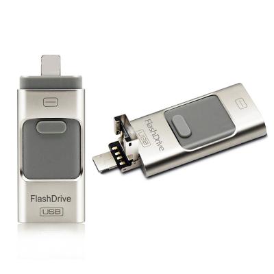 China Hot Selling Metal 3 In 1 OTG USB Drives Pen Drive Flash Memory For Flash Phone 16G 32G 64G 128G for sale