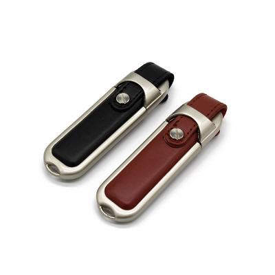 China Leather Leather USB Flash Drives With Leather Logo Printing 8GB 16GB USB Memory for sale