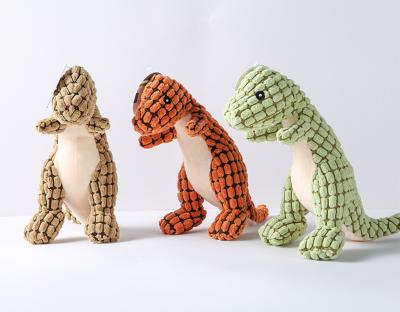 China Sustainable Squeaky Plush Stuffed Pet Dinosaur Toys Soft Plush Doll Stuffed Animal for sale