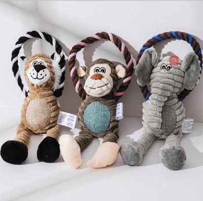 China Sustainable Chewing Dog Plush Toys Stuffed Dog With Sound Device for sale