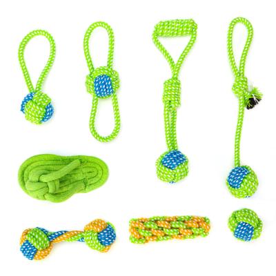 China Viable Different Styles Green Color Dog Chew Pet Rope Dog Toys Cute For Pets for sale