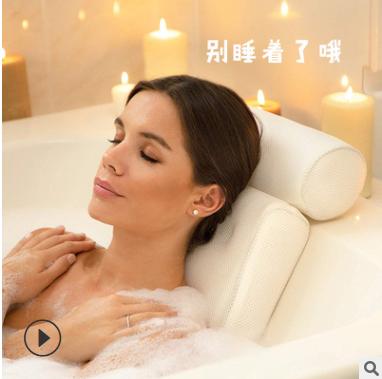 China Anti-bacteria Lotus improved bath pillow exported to Europe and America non-slip bathroom headrest soft and comfortable cushion for sale