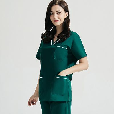 China Hospital Two Pieces Hospital Uniforms Women And Man Suit High Quality Beauty Salon Workwear Scrubs Set for sale