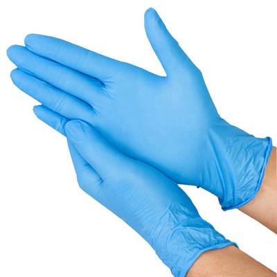 China Wholesale Textured Blue Disposable Nitrile Gloves Powder Free Cheap Nitrile Glov for sale