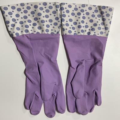 China Best Quality Dishwashing Cleaning Gloves for Washing Clothes Manufacturer Cotton Flocklined Latex Gloves for sale