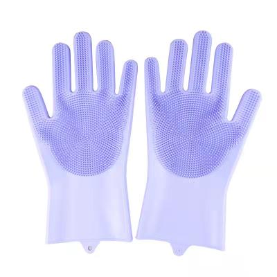 China New Sustainable High Quality Heat Resistant Silicone Dish Sponge Scrubber Cleaning Wash Gloves for sale