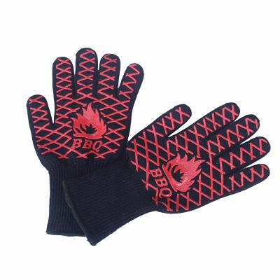 China High Quality Comfortable Safety Cotton Yarn Fire Resistance Barbecue Heat Insulation Gloves for sale