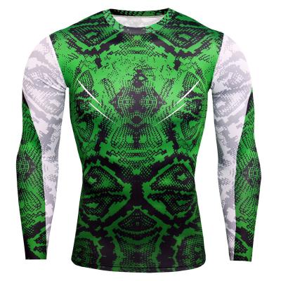 China Anti Wrinkle Compression Shirt Men 3D Printed Snake Print T Shirts for sale