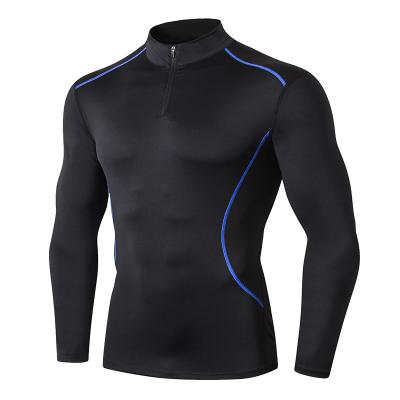 China Anti-Wrinkle Mens Workout Shirts Compression Fitness Shorts Cool Dry Sleeve Sports Base Layer T-Shirt for sale