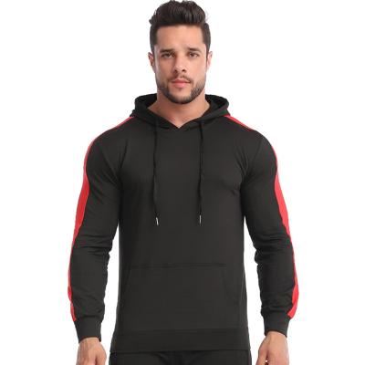 China High Quality Custom Logo Anti-Wrinkle Outdoor Tight Fit Men's Gym Hoodie And Jogging Pants Set for sale