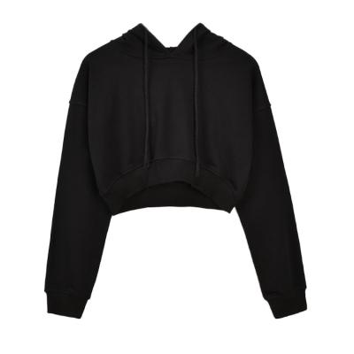 China Anti-wrinkle European and American women's solid color shorts belly button sexy slim sweater hooded for sale