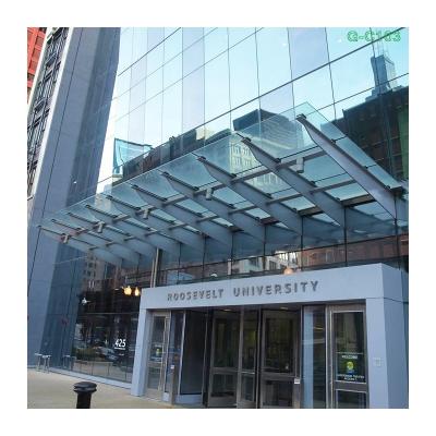 China hotel & apartment & multifunctional hardware pavilion canopy glass walling office building entrance door with high quality for sale