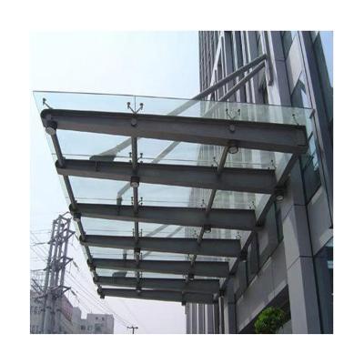 China hotel & apartment & multifunctional office building entrance balcony spider fittings tempered glass canopy bed made in China for sale