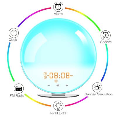 China Radio Sunset Sunrise Lamp Smart Table Alarms Sleep And Wake Up Wake Up WithTap Light Sensor for sale